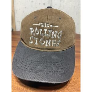 Vtg 90s Rolling Stones Hat Cap Strap Back Washed Rock Band Embroidered